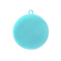 MYKUJA 1PCS Silicone Dish Sponge Cleaner Silicone Scrubber for Kitchen Non Stick Dishwashing & Baby Care Sponge Brush Household Health Silicone Washing Cleaning Sponges,Mildew-Free Brushes Blue