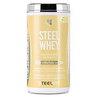 Steel Whey, SteelFit, Micro-Filtered WPC80 100% Pure Whey Protein Concentrate, No Gas, No Bloat, No Upset Stomach, 26 Servings, 2 Pounds (Vanilla Milkshake)