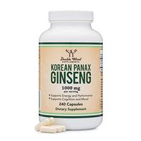Panax Ginseng (Korean Red Variety) (4 Month Supply) 240 Vegan Capsules - 1,000mg per Serving for Mood, Cognitive Function, Energy and Stress by Double Wood Supplements