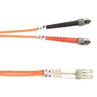 Amphenol FO-50DUALSTLC-003 ST-LC Duplex Multimode Fiber Optic Patch Cable, 50/125 OM2, OFNR, 3 m, 10', Orange