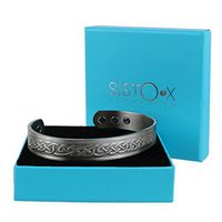SISTO-X Chunky Copper Magnetic Bracelet/Bangle Celtic Knot Pewter Finish Design by Sisto-X® 6 Magnets Health Ndfeb XL (190-225Mm)