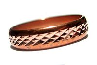 Pure Copper Band Ring with Checker Pyramid Traingle Design (7)