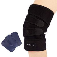 Knee Ice Pack for Injuries, TUMPLIK Knee Acl Brace Wrap Support with 3 Ice Gel Pack for Hot & Cold Therapy Compression Brace, Pain, Joint Pain, Athletic Injury, Meniscus (Flexible and Adjustable)