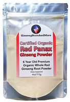 Organic Ginseng Powder, LAB Tested Red Panax Ginseng Korean Red Ginseng, 6 Years Old Changbai Mountain, Increase Energy, Mental, Physical, and Sexual Health for Men and Women! (4oz)