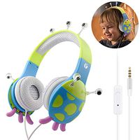 VCOM Wired Kids Headphones, Over Ear Stereo Headset Ladybug Children Earphones with Kid Safe Volume Limited 3.5mm Jack Compatible for iPad Kindle Tablets Smartphones Computers MP3/4 School Home - Blue