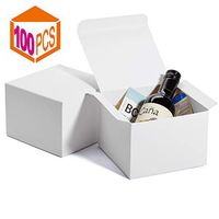 MESHA Gift Boxes 6x6x4in Gift Boxes for Bridesmaids Paper Boxes with Lids for Crafting, Cupcake Boxes (White-100Pcs)