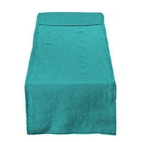 SARO LIFESTYLE 13009.SE1672B Graciella Collection Stone Washed Linen Table Runner, 16" x 72", Sea Green
