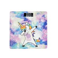 JOYPRINT High Precision Digital Bathroom Scale, Galaxy Nebula Animal Unicorn Body Weight Scales with Body Tape Measure, 400 Pounds, Tempered Glass