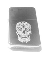 Vector KGM Thunderbird Custom Lighter - Sugar Skull Tattoo Logo High Polish Chrome Rare!