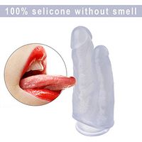 Sekswj 100% High Quality Clear Soft Female Pleasing Device Handheld Toys Double-Dong Discreet Package
