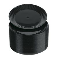 Party Essentials Deluxe Quality Hard Plastic 70 Count Round Party/Salad Plates, 7-1/2-Inch, Black
