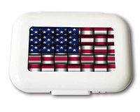 Small Weekly Pill Case - Personalized Weaving American Flag Travel Pill Organizer Box for Travel Safe Plastic Material 7 Small and 1 Large-Compartment