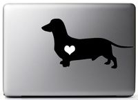 Heart My Dachshund Macbook 8" Black Vinyl Sticker Decal Mac Apple Laptop iPad