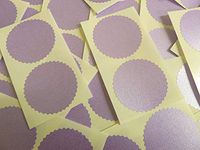 Minilabel 50mm Serrated Edge , Certificate Wafer Company Seal Labels , Stickers For Embossing , Awards & Rewards Pearlescent Purple