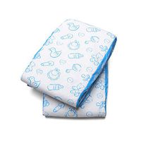 LittleForBig Printed Adult Brief Diapers Adult Baby Diaper Lover ABDL 2 Pieces - Nursery Blue(M)