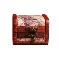 Vintage Wood Jewelry Box Handmade Box with Mini Metal Lock Storage Organizer Gift Box Chest Ring Case for Storing Jewelry Treasure Pearl for Girls Ladies Women