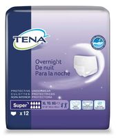 Tena Overnight Super Adult Underwear Pull On X-Large Disposable Heavy Absorbency, 72427 - Pack of 12