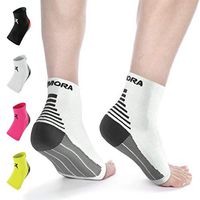 Rymora Plantar Fasciitis Sock Foot Compression Sleeves for Men/Women (Pair, White, M)