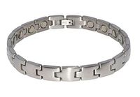 Gold and Silver Magnetic Therapy Link Fashion Bracelets for Men and Women, healing magnets for Sports, Golf, Hairstylist, Arthritis, Carpal Tunnel (Stainless Steel, 7.25 Inches)