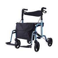 Walker, Simple Wheelchair, Aluminum Alloy Old Cart Scooter Old Shopping Cart with Wheel and Seat Assisted Walking (Color : A)