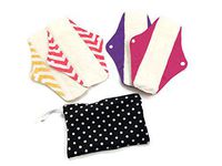 2 Maxi & 2 Regular Reusable Bamboo Mama Cloths Menstrual Pads Travel Bag Pack