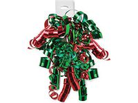 Curly Gift Bow 12 Count - Green and Red Metallic