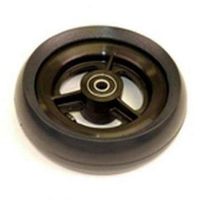 Pair of 5" X 1 1/2", 3-Spoke Black, Wide Black Urethane Caster Tires for Powerchair Wheelchair