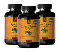 Digestive Supplements for Men - Colon Cleanse Complex 890 MG - Natural Cleansing Formula - Licorice Root Vitamins - 3 Bottles 270 Capsules