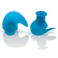 LANE4 Accessories – Ear Plugs with Storage Case, Ergonomic Shape Chlorine-Proof Waterproof Silicone, Soft Flexible Comfortable Reusable Unisex for Adults Men Women Children (Blue)