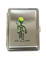 We're Not So Different Alien on Bar Stool Smoking & Drinking - Metal Kings Size Cigarette Case Holder Brushed Chrome Slim 16 Cigs Design Spring - Birthday, Bachelor, Party, Weddings, Gift