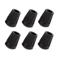 TrailBuddy 6-Piece Pack Rubber Tips for Trekking Poles - Replacement Pole Tip Protectors Fits Most Standard Hiking Poles with 11mm Hole Diameter - Shock Absorbing, Adds Grip, and Traction