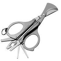 Cigar Cutter Stainless Steel Double Cut Blade Cigar Scissors with Portable Folding Multi-Function(Silver)