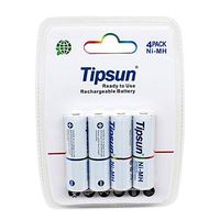 Tipsun AA Rechargeable Batteries,Ni-MH, 2000mAh High Capacity, 1000 Cycle Charged Batteries 4-Pack