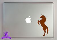 Overly Attached Decals Rearing Unicorn Vinyl Decal Sized to Fit A 11" Laptop - Brown