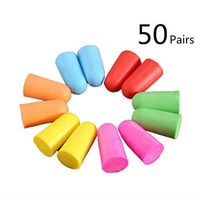TableRe 50 Pairs Soft Foam Ear Plugs Shooting Earplugs Noise Reducer Sleep Work Travel Earplugs,Random Colors