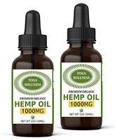 (2-Pack) Hemp Oil Extract for Pain & Stress Relief – 1000mg of Pure, Organic Hemp Extract – All-Natural, Non-GMO, Vegan – Made in USA – Reduces Inflammation, Pain, Stress & Anxiety - Improves Sleep