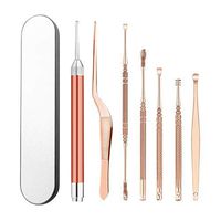 Bulary 7PCS Ear Picker Stainless Steel Luminous Visible Earwax Removal Cleaning Ear Pick Set