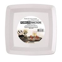 Creative Converting Form and Function Square Plastic Plate, White, 7 Inch 12 Count (Pack of 2)