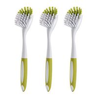 Scrub Brush for Dish Kitchen Sink Pot Pan with Stiff Bristles, Yellow-green, 3pcs