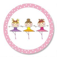 Kids Tiny Dancer Envelope Sticker Seals - Set of 144 (1 Design) Sticker Seals on 6 8-1/2" x 11" Sheets