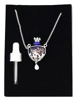Venezia Artglass Heart Bottle Aroma Diffuser Necklace in Nice Gift Box (Blue)