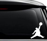 Fat Jumpman Air Jordan Funny Decal Sticker For Use On Laptop, Helmet, Car, Truck, Motorcycle, Windows, Bumper, Wall, and Decor Size- [6 inch] / [15 cm] Tall / Color- Gloss White