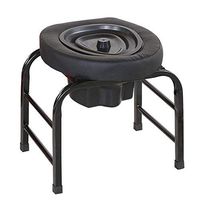 Toilet Stool Commode Seat with Padded Cushion Portable Bedside Commodes Medical 2 in 1 Shower Bath Seat for Elder Disabled Pregnant Women