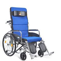 Elderly Wheelchair, Medical Chair Control Backrest Portable Folding Seat 100kg Load-Bearing, Detachable Desktop Toilet, Suitable for Elderly Disabled (Blue)