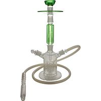 20" Pharaoh's Reactor All Glass on Glass Hookah with Egyptian Case Green