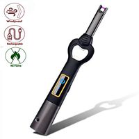 Elite Brands USA Long Neck Electric Arc Lighter, Ideal for Candle Fireplace Kitchen Grills BBQ Gifting, Flameless Without Butane, Plasma Beam Lighter (Black Grey)