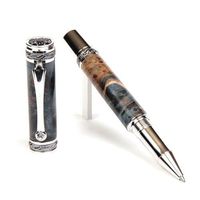 Majestic Rollerball Pen - Black Titanium - Blue Maple Burl