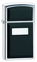 Zippo Slim Ultralite Black Emblem High Polish Chrome Pocket Lighter