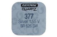 One (1) Rayovac 377 (SR626SW) Swiss Made 1.55v Silver Oxide Watch Battery - Blister Packed