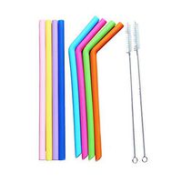 8pcs Silicone Drinking Straws Reusable Eco Friendly Straws with 2 Pack Cleaning Brushes for 20oz or 30oz Tumbler for Hot and Cold Drinks